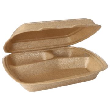 Menu škatle s pokrovom, XPP 3 razdelki 7 cm x 20,5 cm x 24 cm bež