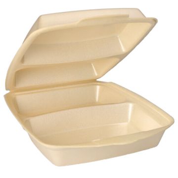 Menu škatle s pokrovom, XPS 2-razdelka 7,5 cm x 22 cm x 28,5 cm bež laminirane