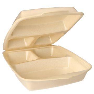 Menu škatle s pokrovom, XPS 3 razdelki 7,5 cm x 22 cm x 28,5 cm bež laminirane