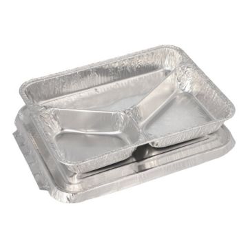 Menu posoda + alu pokrov 3 razdelki 0,76 l 3 cm x 17,7 cm x 22,5 cm