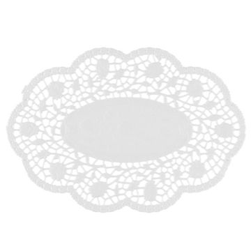 Podstavki čipke ovalne 22 cm x 15 cm bela