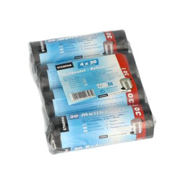 Vrečke za smeti, LDPE 30 l 60 cm x 50 cm siva