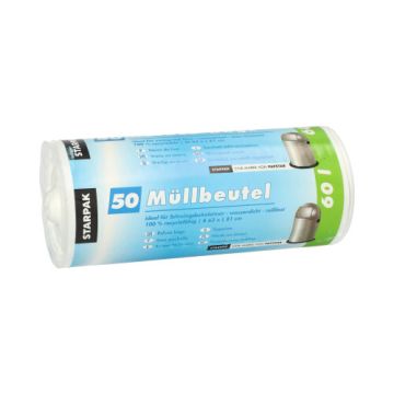 Vrečke za smeti, HDPE 60 l 81 cm x 63 cm bela
