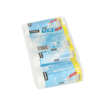 Vrečke za smeti z ročajem, HDPE 10 l 42 cm x 39,5 cm prozorna