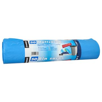 Vreče za smeti, HDPE 120 l 110 cm x 70 cm modra z biološko razgradljivimi dodatki
