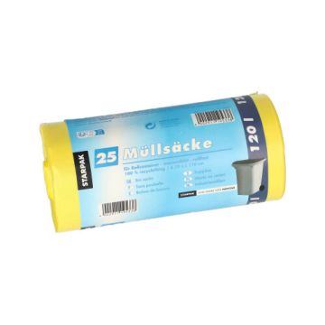 Vreče za smeti, HDPE 120 l 110 cm x 70 cm rumena