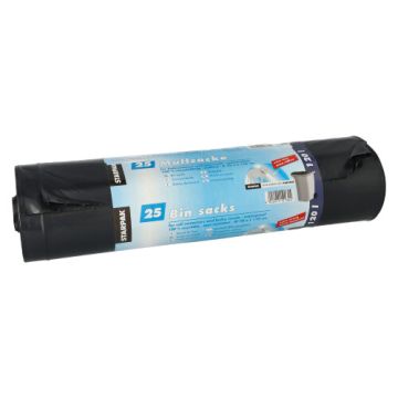 Vreče za smeti, LDPE 120 l 110 cm x 70 cm črna extra močne in posebej odporne na trganje