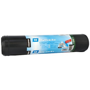 Vreče za smeti, LDPE 150 l 150 cm x 70 cm črna extra močne in posebej odporne na trganje