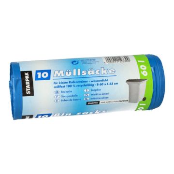Vreče za smeti, LDPE 60 l 85 cm x 60 cm modra