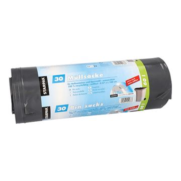 Vreče za smeti, LDPE 60 l 100 cm x 57 cm črna extra močne in posebej odporne na trganje