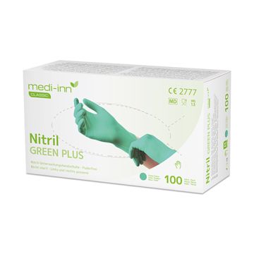 "Medi-Inn Classic" Nitril rokavice, brez pudra "Green Plus" zelena velikost L