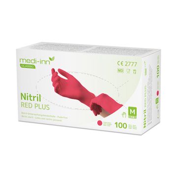 "Medi-Inn Classic" Nitril rokavice, brez pudra rdeča "Nitril Red Plus" velikost M