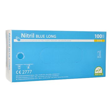 "Medi-Inn" Nitril rokavice, brez pudra "Long" modra velikost S
