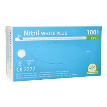 "Medi-Inn" Nitril rokavice, brez pudra "White Plus" bela velikost L