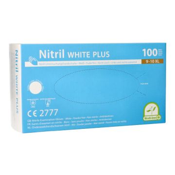 "Medi-Inn" Nitril rokavice, brez pudra "White Plus" bela velikost XL