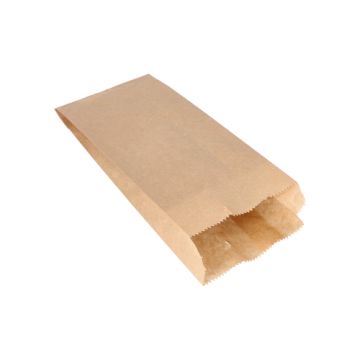 Papirnate vrečke rilane kraft papir 24 cm x 10 cm x 5 cm rjava vsebina 0.75 kg
