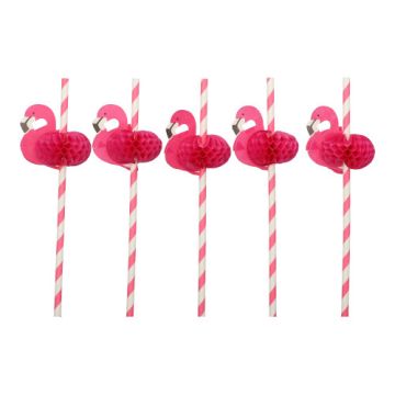 Slamice iz papirja Ø 6 mm · 20 cm roza "Flamingo"
