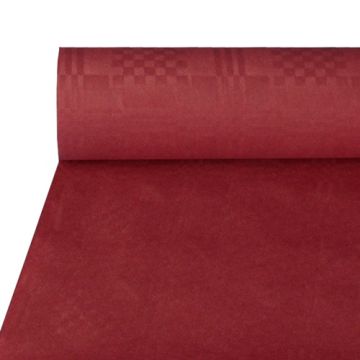 Namizni prt, papir, damast izgled 50 m x 1 m bordeaux
