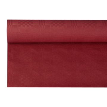 Namizni prt, papir, damast izgled 8 m x 1,2 m bordeaux