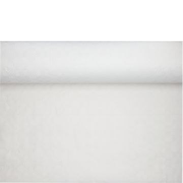 Namizni prt, papir, damast izgled 100 m x 1 m bela