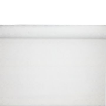 Namizni prt, papir, damast izgled 25 m x 1 m bela