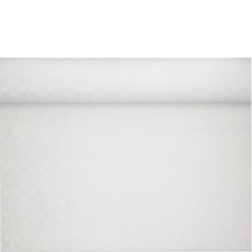 Namizni prt, papir, damast izgled 50 m x 1 m bela
