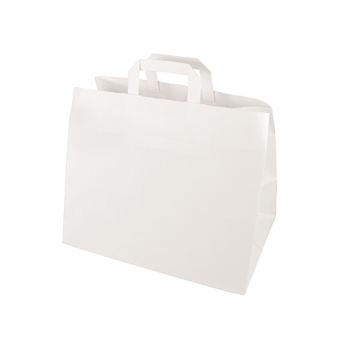Nosilne vrečke, papir 27 cm x 32 cm x 17 cm bela z ročajem