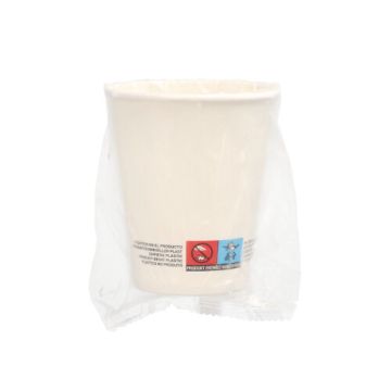 Papirnati lončki 0,2 l Ø 8 cm · 9,2 cm bela posamično pakiranje