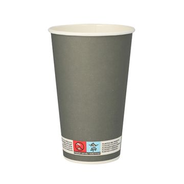 Papirnati lončki 0,4 l Ø 9 cm · 13,5 cm siva "Beer"