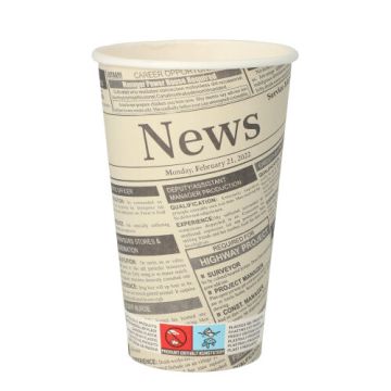 Papirnati lončki "To Go" 0,4 l Ø 9 cm · 13,9 cm bela "Newsprint"
