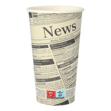 Papirnati lončki "To Go" 0,5 l Ø 9 cm · 15 cm bela "Newsprint"