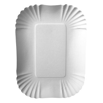 Skodele, papir "pure" kvadratna 13 cm x 17,5 cm x 3 cm bela