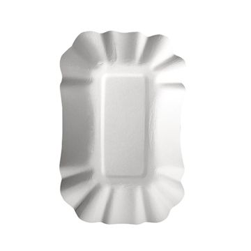Skodele, papir "pure" kvadratna 9 cm x 14 cm x 3 cm bela