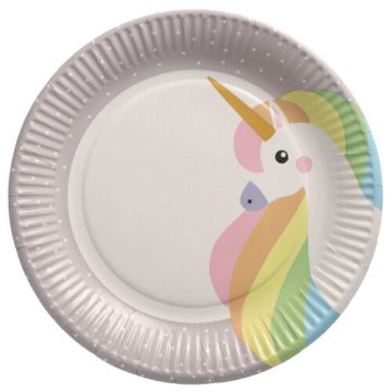 Krožniki, papir okroglo Ø 23 cm "Unicorn"