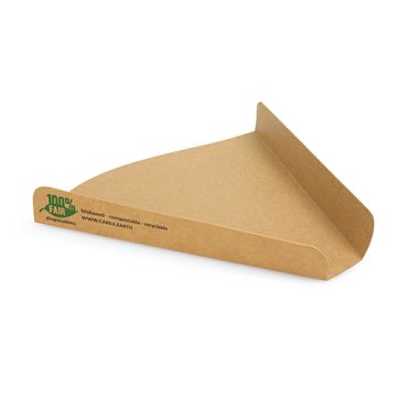 Pladnji za pizza rezine, karton "pure" 2,5 cm x 17,1 cm x 18,3 cm rjava "100% Fair" extra velike