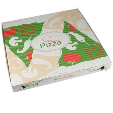 Pizza škatle, 100% celuloza "pure" kvadratna 50 cm x 50 cm x 5 cm
