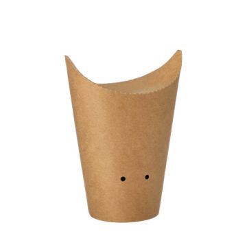 Žepek za pomfrit, karton okroglo Ø 6 cm · 14 cm rjava male