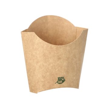 Žepek za pomfrit, karton "pure" 11,2 cm x 8,4 cm x 5,2 cm rjava "100% Fair" male