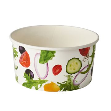 Sklede za solato, karton "To Go" 1 l Ø 15 cm · 7,5 cm "Salad"