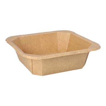 Lunch box, papir kvadratna 1000 ml 5,2 cm x 18 cm x 18 cm rjava