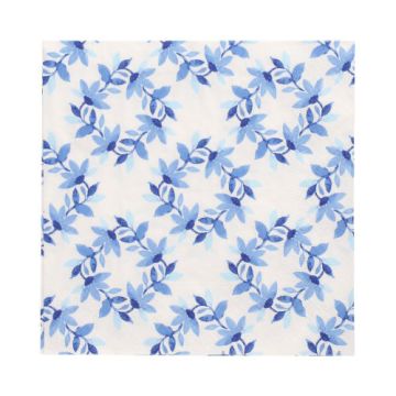 Serviete, 3-slojne zložene 1/4 33 cm x 33 cm "Blue Wreaths"