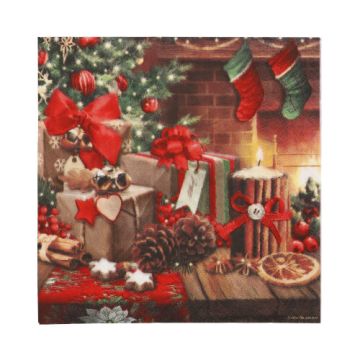 Serviete, 3-slojne zložene 1/4 33 cm x 33 cm "Cozy Christmas"