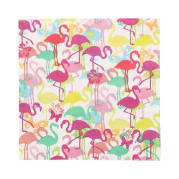 Serviete, 3-slojne zložene 1/4 33 cm x 33 cm "Flamingoparty"