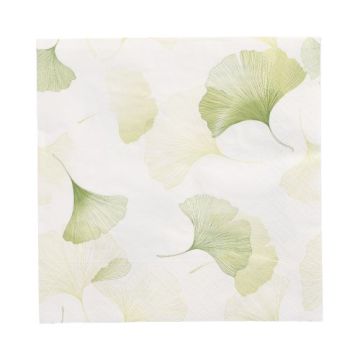 Serviete, 3-slojne zložene 1/4 33 cm x 33 cm "Light Ginko"
