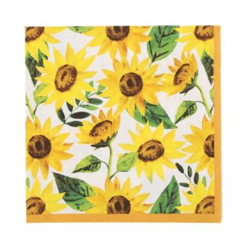 Serviete, 3-slojne zložene 1/4 33 cm x 33 cm "Sunflowers"
