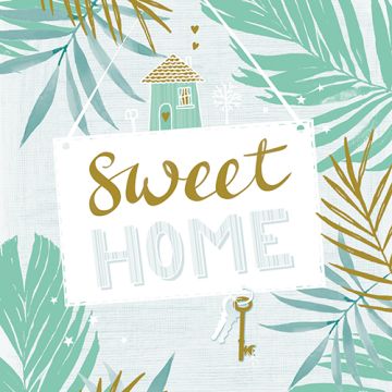 Serviete, 3-slojne zložene 1/4 33 cm x 33 cm mint "Sweet Home"