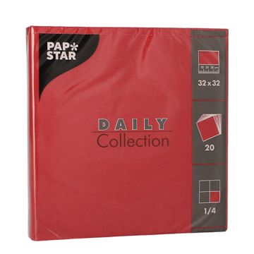Serviete "DAILY Collection" zložene 1/4 32 cm x 32 cm bordeaux