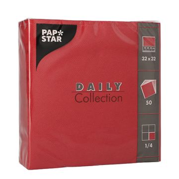 Serviete "DAILY Collection" zložene 1/4 32 cm x 32 cm bordeaux