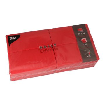 Serviete "DAILY Collection" zložene 1/8 32 cm x 32 cm rdeča