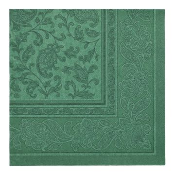 Serviete "ROYAL Collection" zložene 1/4 40 cm x 40 cm temno zelena "Ornaments"